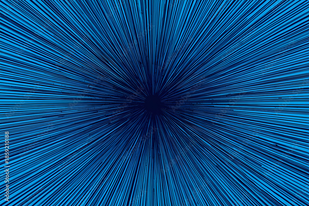Obraz premium A mesmerizing abstract image featuring a blue background with radiating lines, evoking a sense of speed and energy.