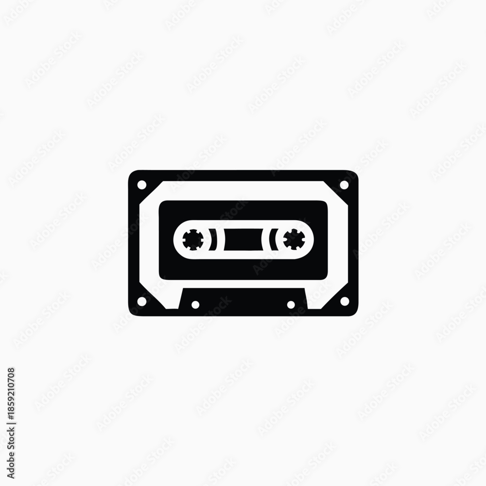 Obraz premium cassette tape icon silhoutte vector template