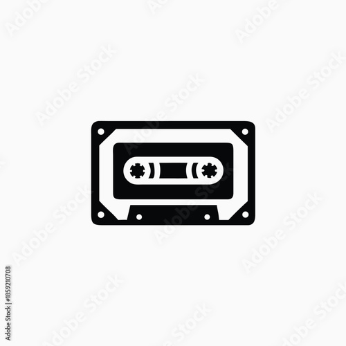 cassette tape icon silhoutte vector template