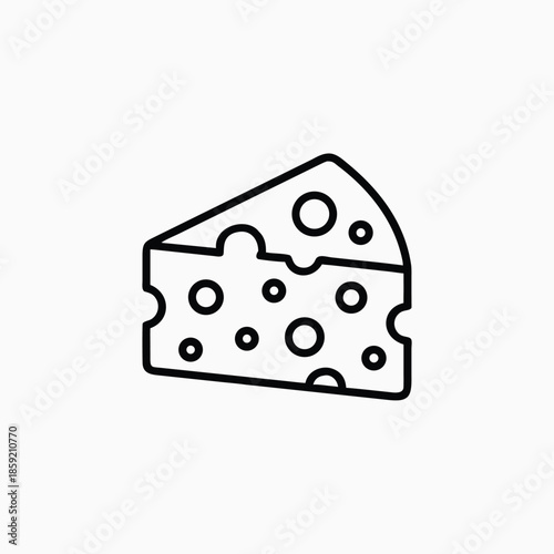  cheese line art icon silhoutte vector template