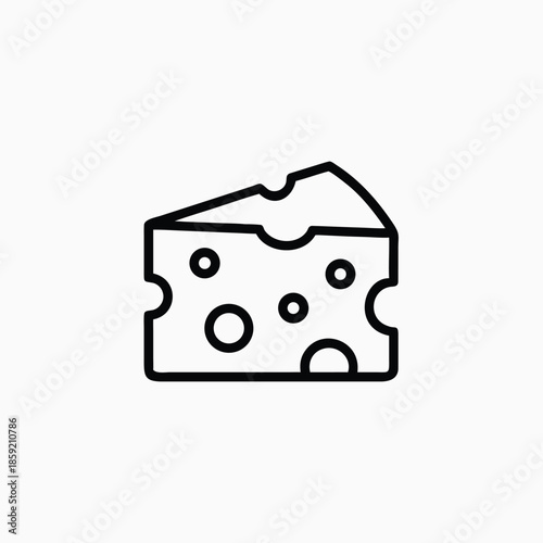  cheese line art icon silhoutte vector template