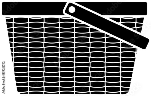 basket illustration picnic silhouette food logo summer icon lunch outline wicker spring rustic dinner leisure container meal white lifestyle shape women vector graphic background