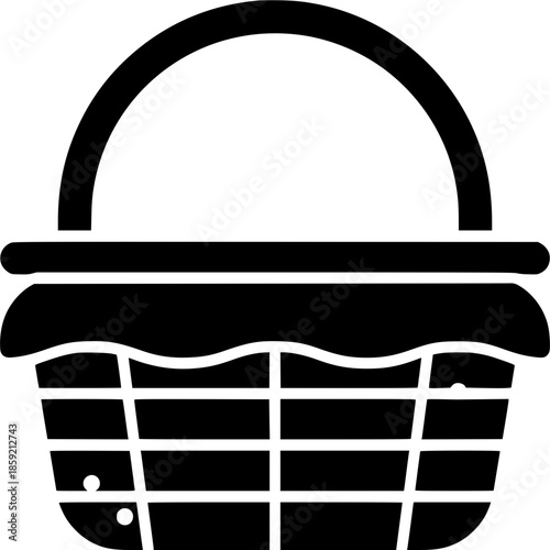basket illustration picnic silhouette food logo summer icon lunch outline wicker spring rustic dinner leisure container meal white lifestyle shape women vector graphic background