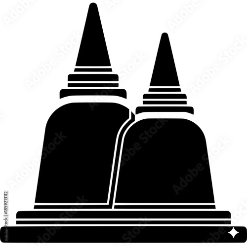 architecture illustration buddhism silhouette stupa logo asia icon travel outline religion landmark tourism temple buddhist building india monument ancient shape worship vector graphic background