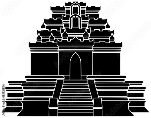 architecture illustration buddhism silhouette stupa logo asia icon travel outline religion landmark tourism temple buddhist building india monument ancient shape worship vector graphic background