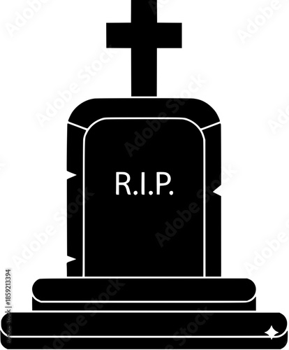 tombstone illustration grave silhouette cemetery logo halloween icon death outline spooky scary graveyard gravestone creepy dead memorial horror rip shape and vector graphic background