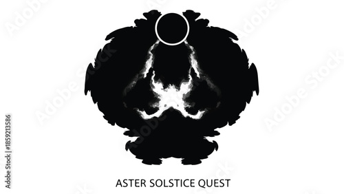 Abstract ink blot resembling a spiritual figure in contemplation