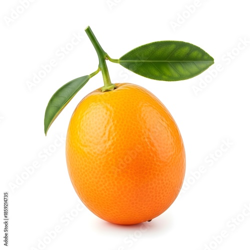 orange with leaf isolated