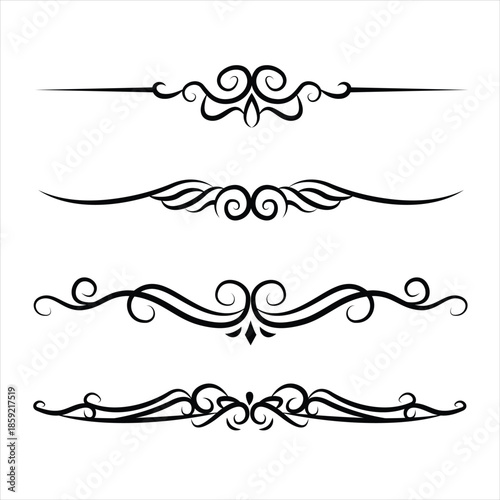 Elegant Classic Black and White Ornamental Dividers