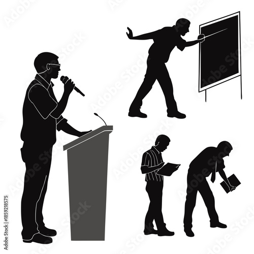 Business conference silhouettes