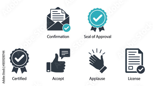 Customer Review Icons in Modern Flat Design with Blue Color Scheme on White Background for Web and Mobile Applications