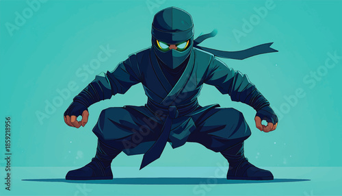 Ninja Warrior in Stealth Mode Ready for Action.