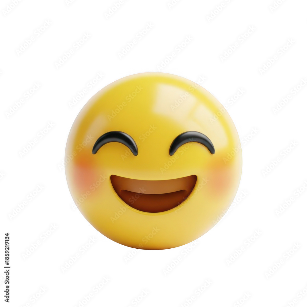 Fototapeta premium Happy face emoji isolated on transparent background