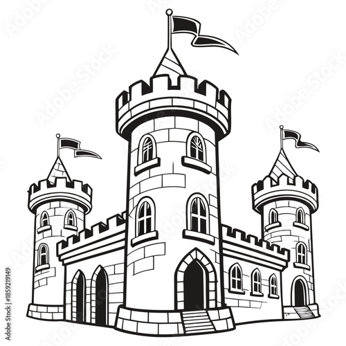Medieval castle illustration