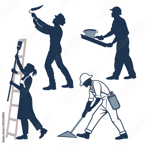 Construction workers at work