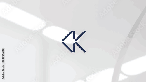 Modern logo design featuring a circular emblem with abstract shapes and clean lines