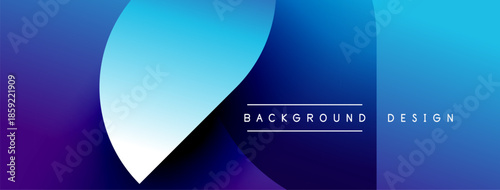 Abstract gradient background. Blue, purple hues blend smoothly. Text reads background design. Modern, dynamic visual composition.