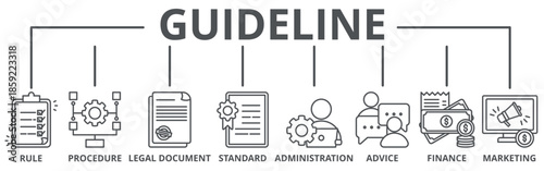 Guideline banner web icon vector illustration concept