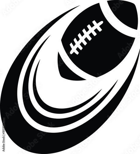 Flying football in motion