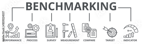 Benchmarking banner web icon vector illustration concept