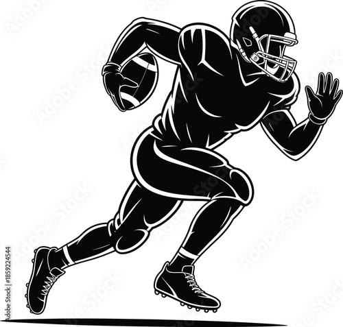American Football player running with ball