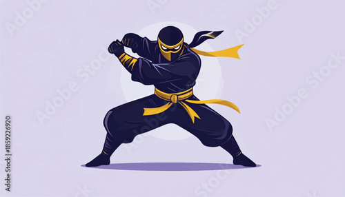 Ninja Warrior in Action - A Stealthy and Powerful Illustration.