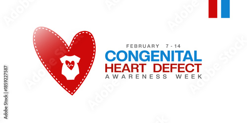 Congenital Heart Defect Awareness Week. Clothes and heartbeat. Great for cards, banners, posters, social media and more. White background.  