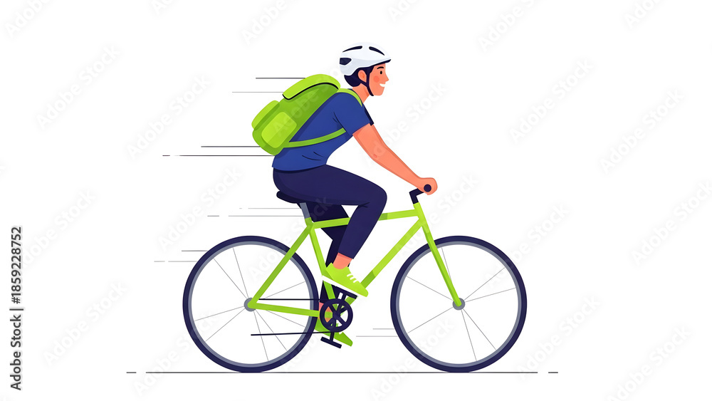 Fototapeta premium Man Cycling on Bicycle Outdoor Activity