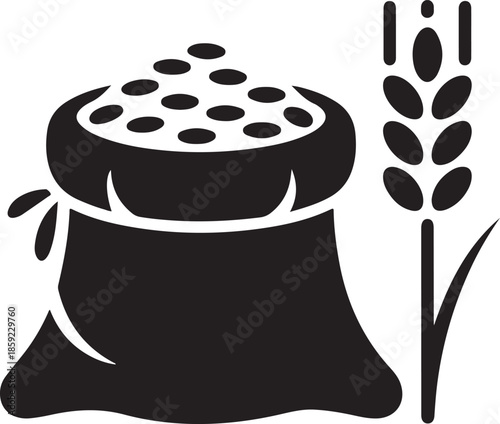 bag of grain rice wheat seed illustration