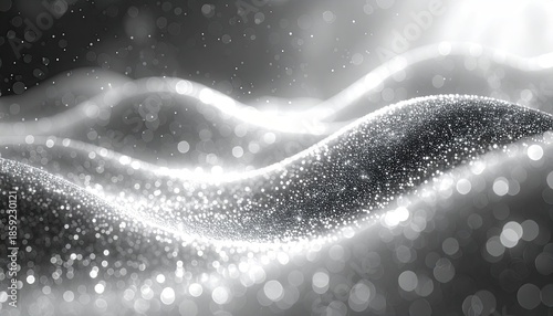 Shimmering, textured hills glow with light, ethereal bokeh