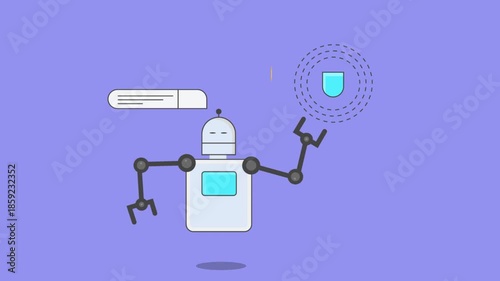 Robot entity activates secure digital shield to protect organizational data, networks and platform from cyber threats.