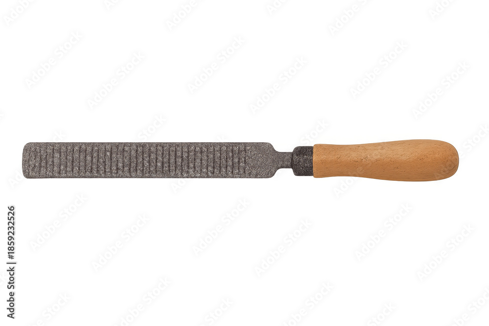 Fototapeta premium Metal rasp tool with wooden handle for filing