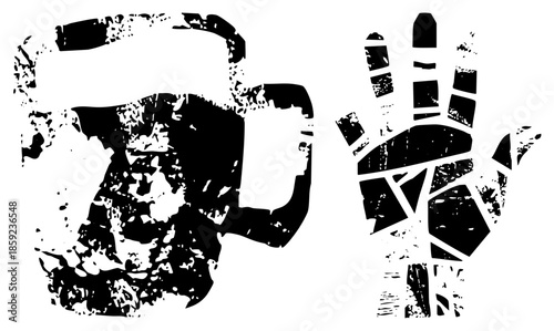 beer mug and handprint vector graphic