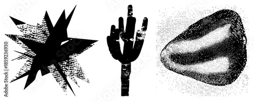 starburst explosion hand gesture rock shape