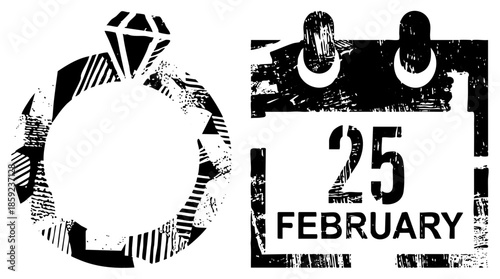 engagement ring and calendar date february 25