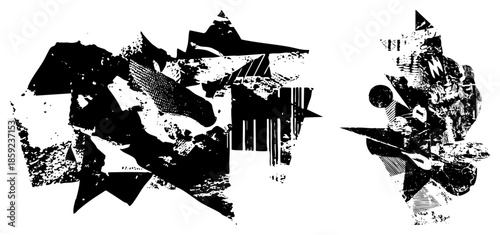 abstract geometric shapes black and white vector