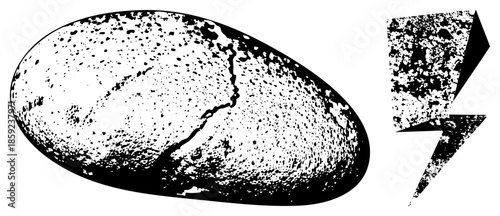 cracked egg with lightning bolt