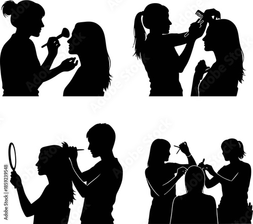 Makeup and Cosmetic Application Silhouettes
