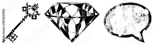 key diamond speech bubble vector