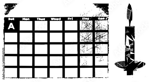 calendar grid with candle graphic