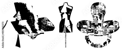 abstract fashion silhouettes black white vector