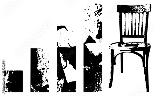 chair deconstruction vector illustration