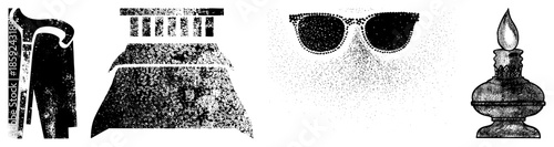 walking cane bed sunglasses oil lamp