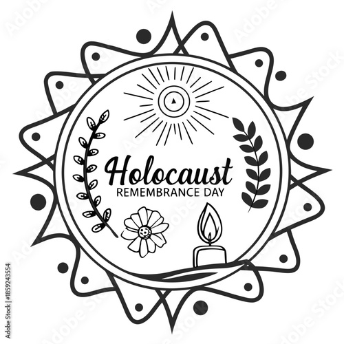 HOLOCAUST REMEMBRANCE DAY vector illustration isolated on white background