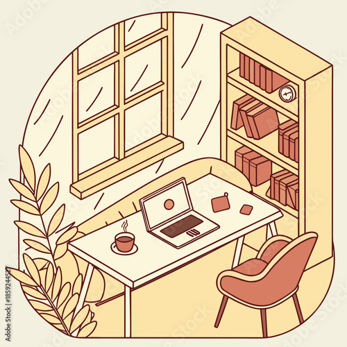 Cozy home office setup