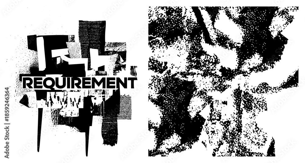 Fototapeta premium Requirement text abstract graphic glitch art