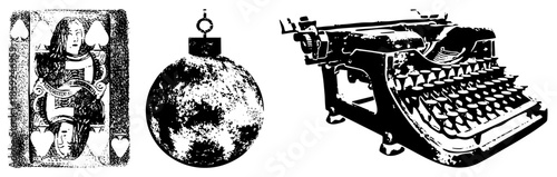 playing card ace of spades ornament typewriter