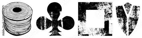 playing card suits and thread spool vector