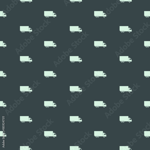 Big truck delivery seamless pattern isolated on color background