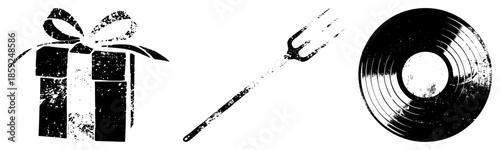 gift box fork vinyl record